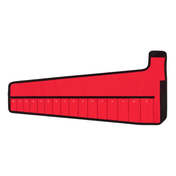 16-Tool Angle Head Wrench Pouch (Red, 10 - 27 mm)